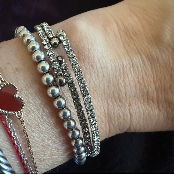 Silver Minimalist Double-Strand Bracelet - Picture 10 of 13